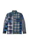 Needles Patchwork Flannel Shirt In Blue