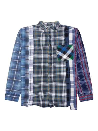 Needles Patchwork Long-sleeve Shirt In Blue