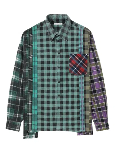Needles Patchwork Plaid Shirt In Green