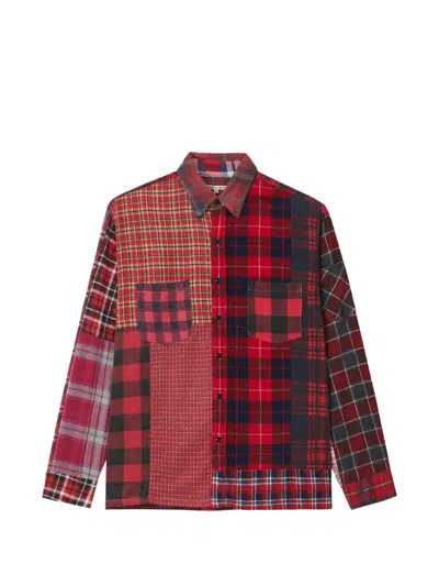 Needles Patchwork-design Checked Shirt In Red
