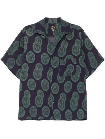 Needles Pattern-embroidered Shirt In Blue