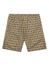 Needles Patterned Drawstring Swim Shorts In Yellow