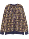 Needles Purple & Tan Mohair Ornament Cardigan In Purple