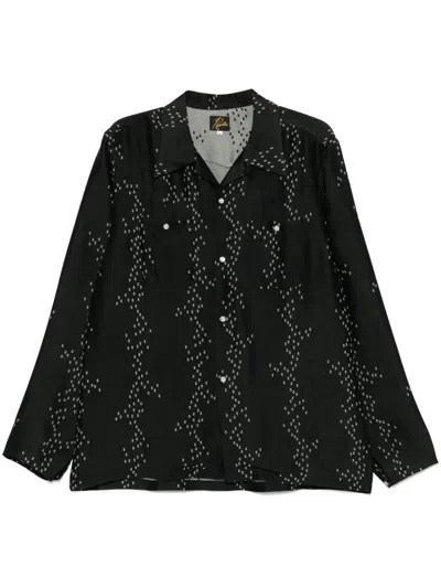 Needles Patterned-jacquard Shirt In Black