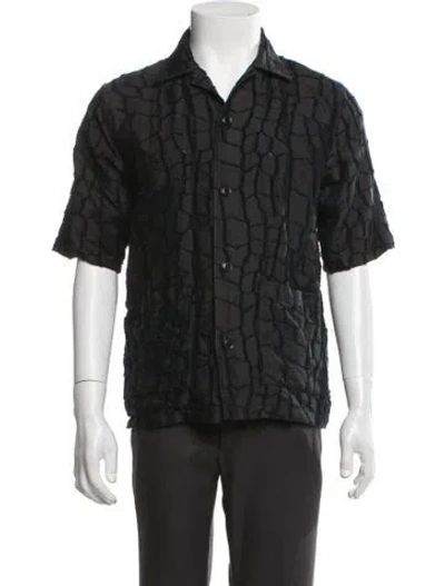 Pre-owned Needles Patterned Short Sleeve Shirt In Black