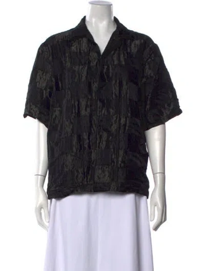 Pre-owned Needles Patterned Short Sleeve Top In Black