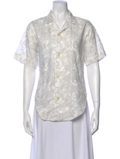 Pre-owned Needles Patterned Short Sleeve Top In Multi