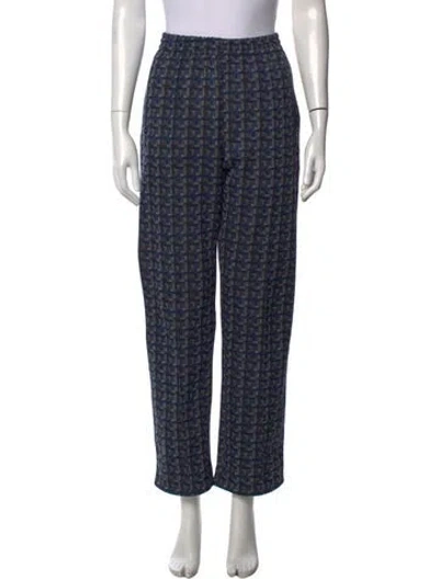 Pre-owned Needles Patterned Straight Leg Pants In Blue