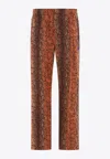 Needles Bold Snakeskin Pattern Track Trousers In Orange