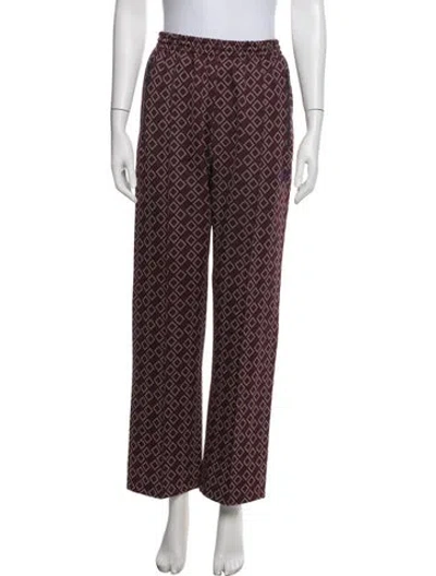 Pre-owned Needles Patterned Wide Leg Pants In Burgundy