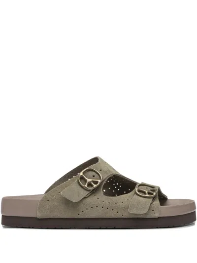 Needles Peace Perforated Sandals In Neutral