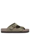 Needles Perforated Open Toe Flat Sole Sandals In Brown
