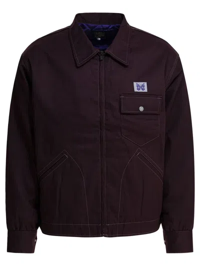Needles "pe/c Twill" Lightweight  Jacket In Burgundy