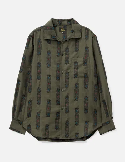 Needles Pin-tuck Collar Shirt - Abstract Jacquard In Green