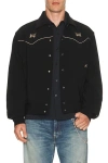 Needles Piping Cowboy Logo-embroidered Woven Jacket In Black