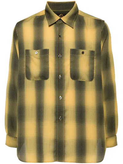 Needles Plaid Check-print Long-sleeve Shirt In Yellow