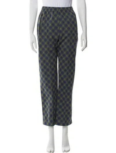 Pre-owned Needles Plaid Print Embroidered Accent Sweatpants In Green