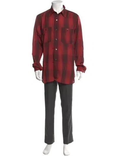 Pre-owned Needles Plaid Print Long Sleeve Shirt W/ Tags In Red