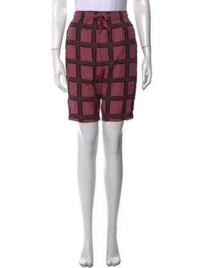 Pre-owned Needles Plaid Print Mini Shorts In Multicolor
