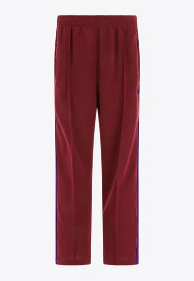 Needles Pleated Track Pants In Burgundy