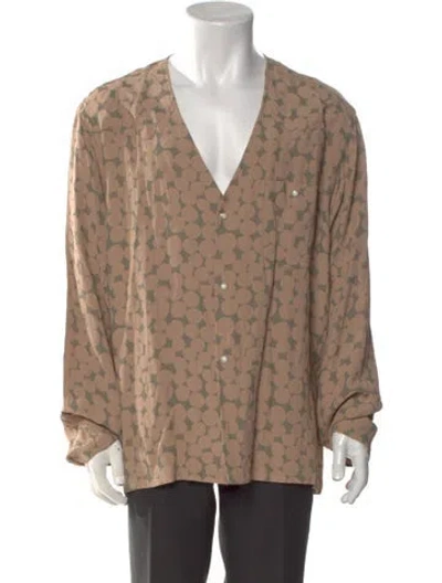 Pre-owned Needles Polka Dot Print Long Sleeve Shirt In Brown