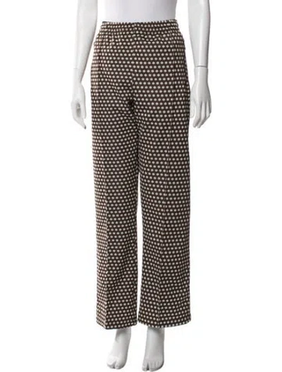 Pre-owned Needles Polka Dot Print Straight Leg Pants In Brown