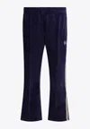 Needles Poly Smooth Logo Track Pants In Blue