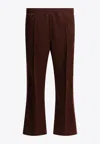 Needles Poly Smooth Logo Boot-cut Pants In Brown