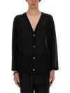 Needles Polyester Mesh Cardigan In Black