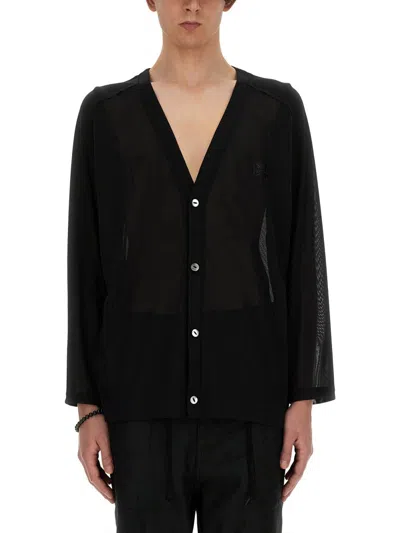 Needles Polyester Mesh Cardigan In Black