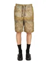 Needles Print Bermuda In Military Green