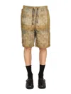 Needles Print Bermuda In Military Green