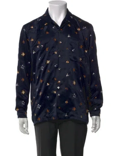Pre-owned Needles Printed Long Sleeve Shirt In Blue