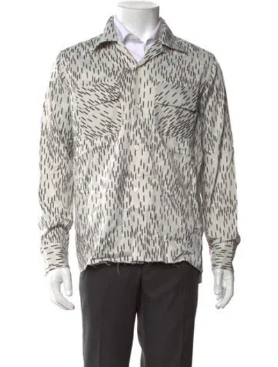 Pre-owned Needles Printed Long Sleeve Shirt In Gray