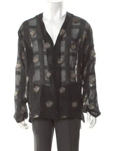 Pre-owned Needles Printed Long Sleeve Shirt In Gray