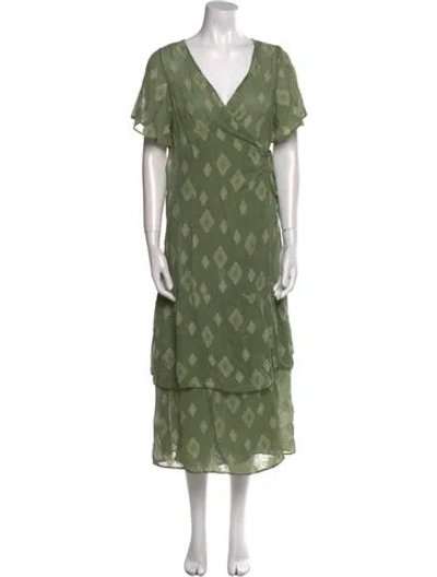 Pre-owned Needles Printed Midi Length Dress In Green