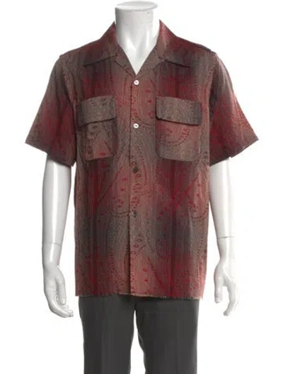 Pre-owned Needles Printed Short Sleeve Shirt In Red