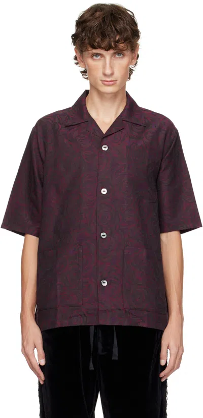 Needles Purple Cabana Shirt In A-purple/pink