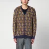 Needles Purple & Tan Mohair Ornament Cardigan In Purple