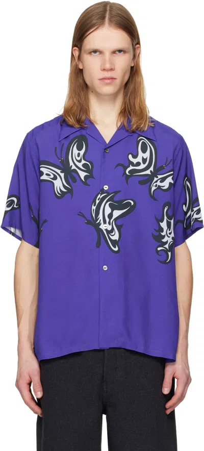 Needles Purple Kae Tanaka Edition S/s One-up Shirt In Blue