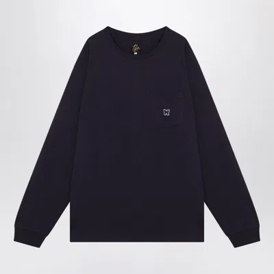 Needles Purple Long Sleeved T-shirt In Black