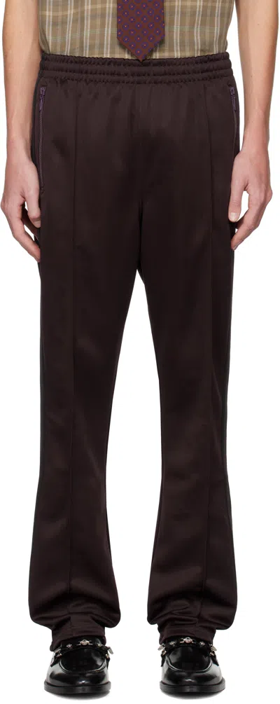 Needles Purple Narrow Track Pants In A-dk.purple