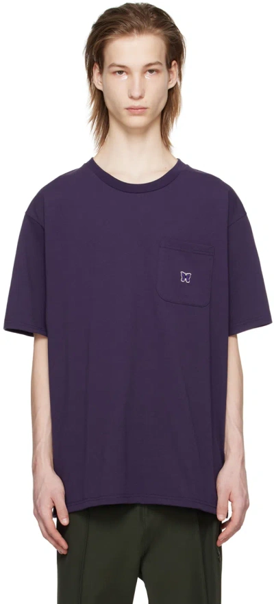 Needles Purple Pocket T-shirt In Blue