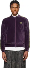 Needles Purple Rib Collar Track Jacket In A-purple