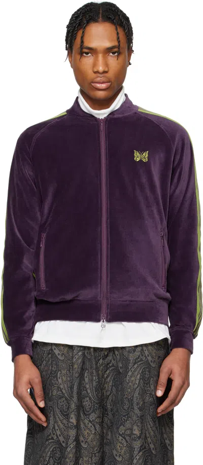 Needles Purple Rib Collar Track Jacket In A-purple