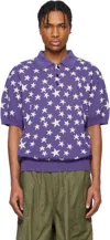 Needles Crewneck Sweater Star Pattern In A-purple