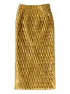 Needles Quilted Velvet Pencil Skirt In Yellow