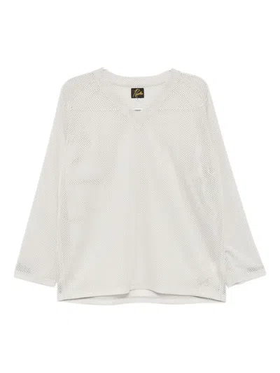 Needles Raschel Lace V-neck Top In White