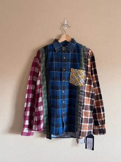 Pre-owned Needles Rebuild 7 Cuts Flannel In Blue