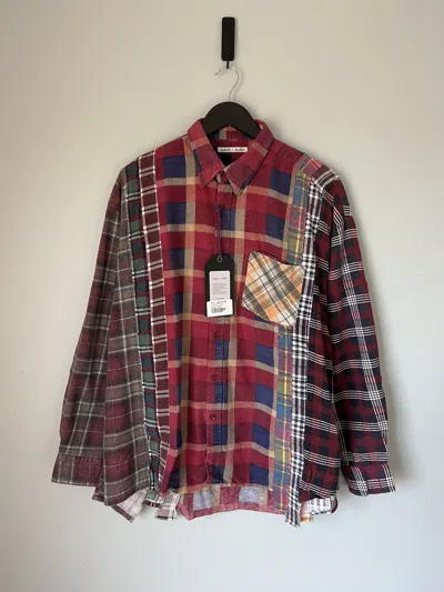 Pre-owned Needles Rebuild 7 Cuts Flannel Wide In Multicolor
